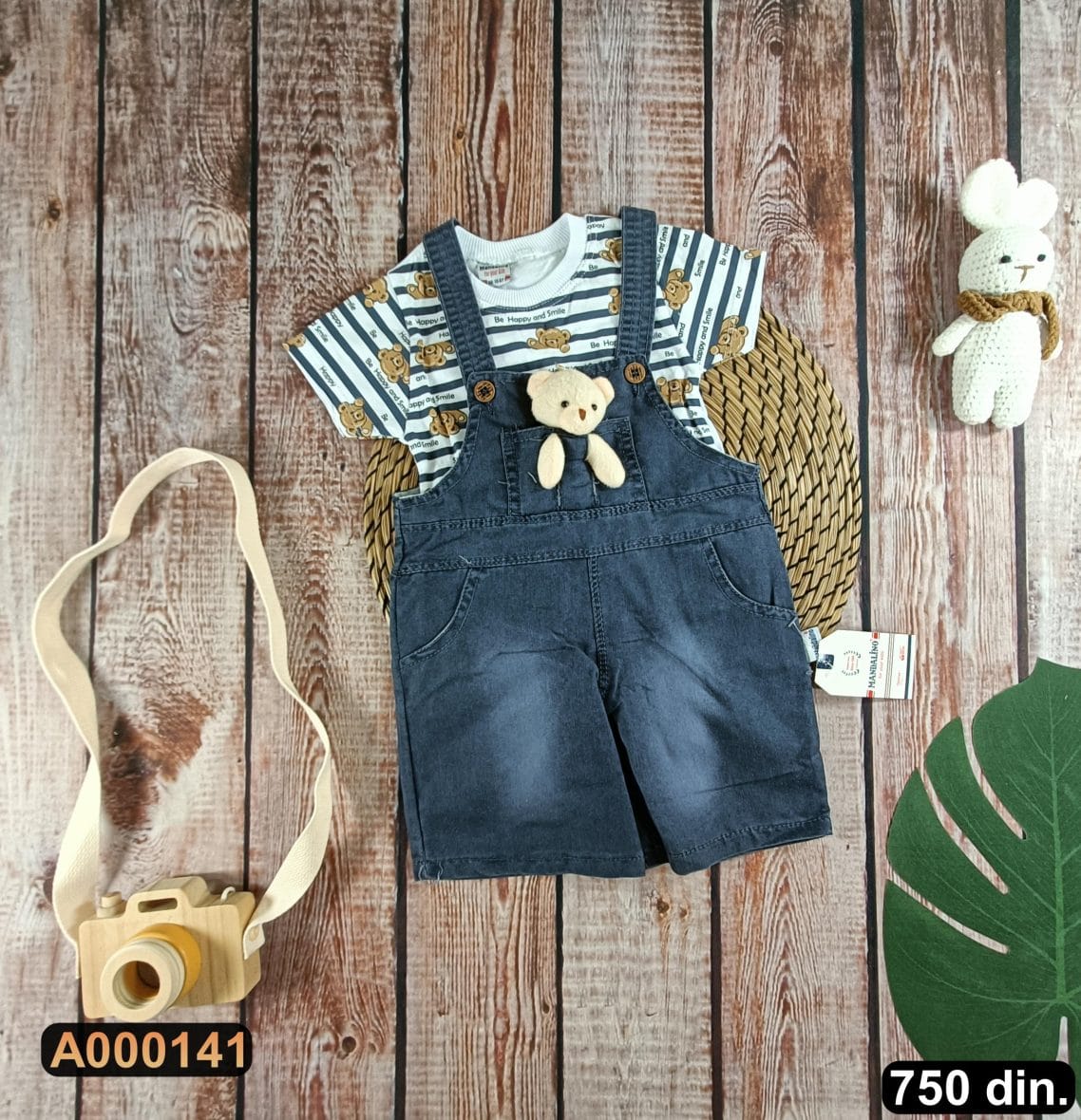 Džins kombinezon sa majicom (80-92)