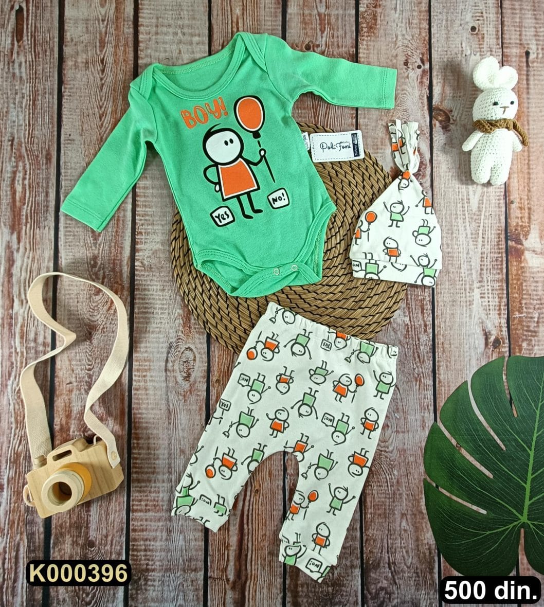 Pamučni komplet iz 3 dela (68-74)