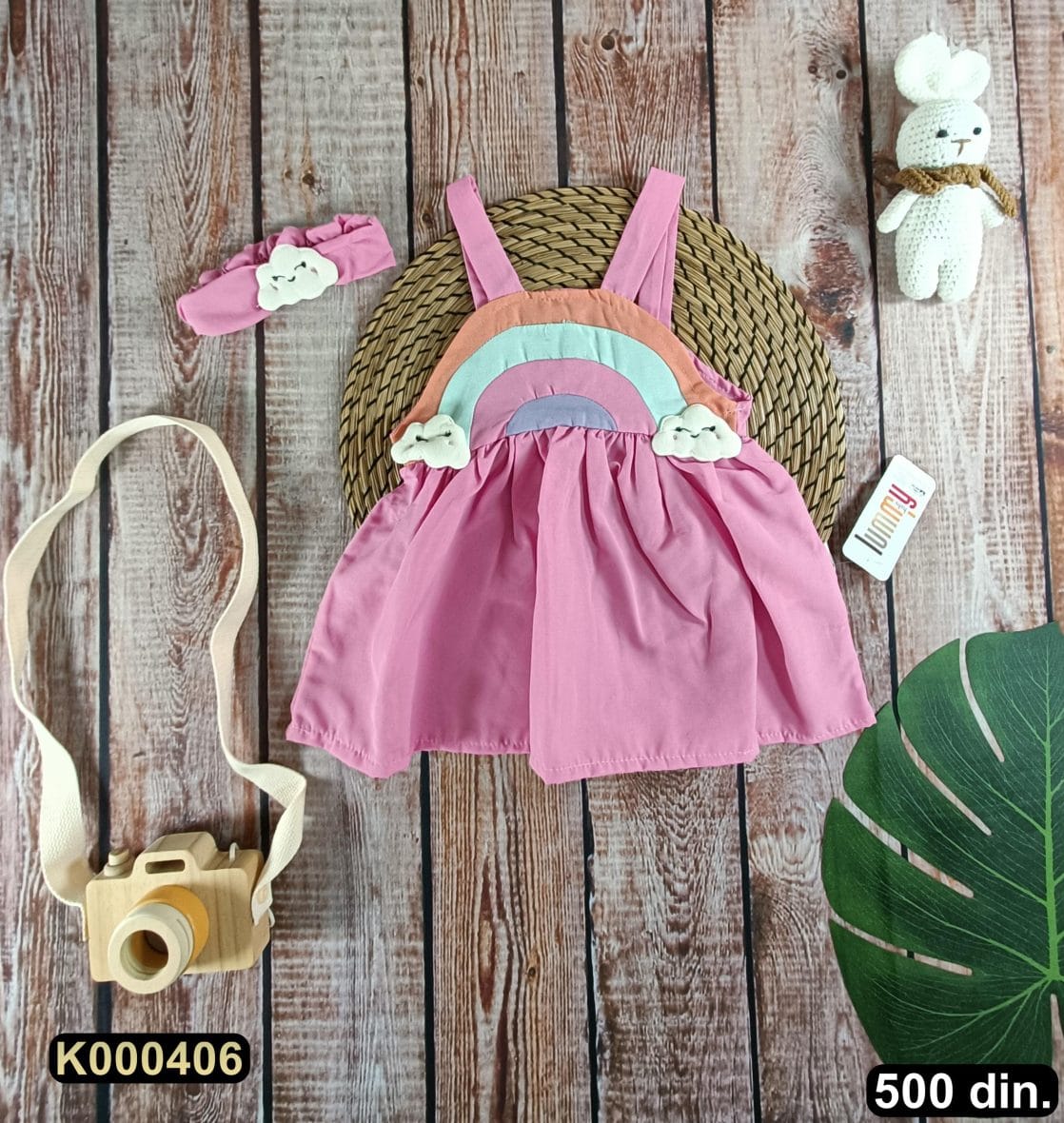 Pamučna haljina sa trakicom (74-86)