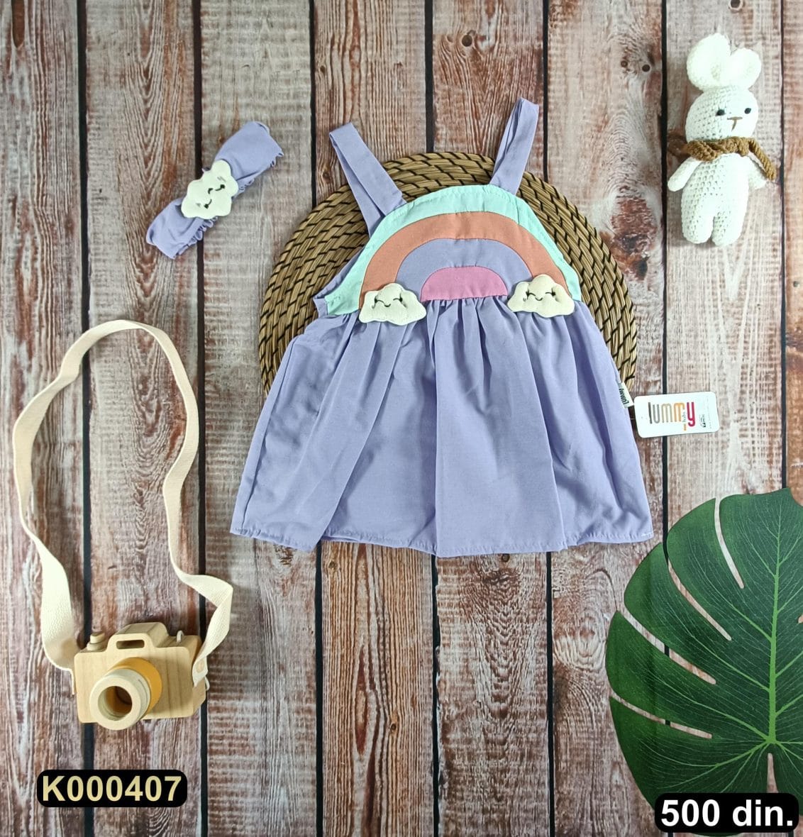 Pamučna haljina sa trakicom (74-86)