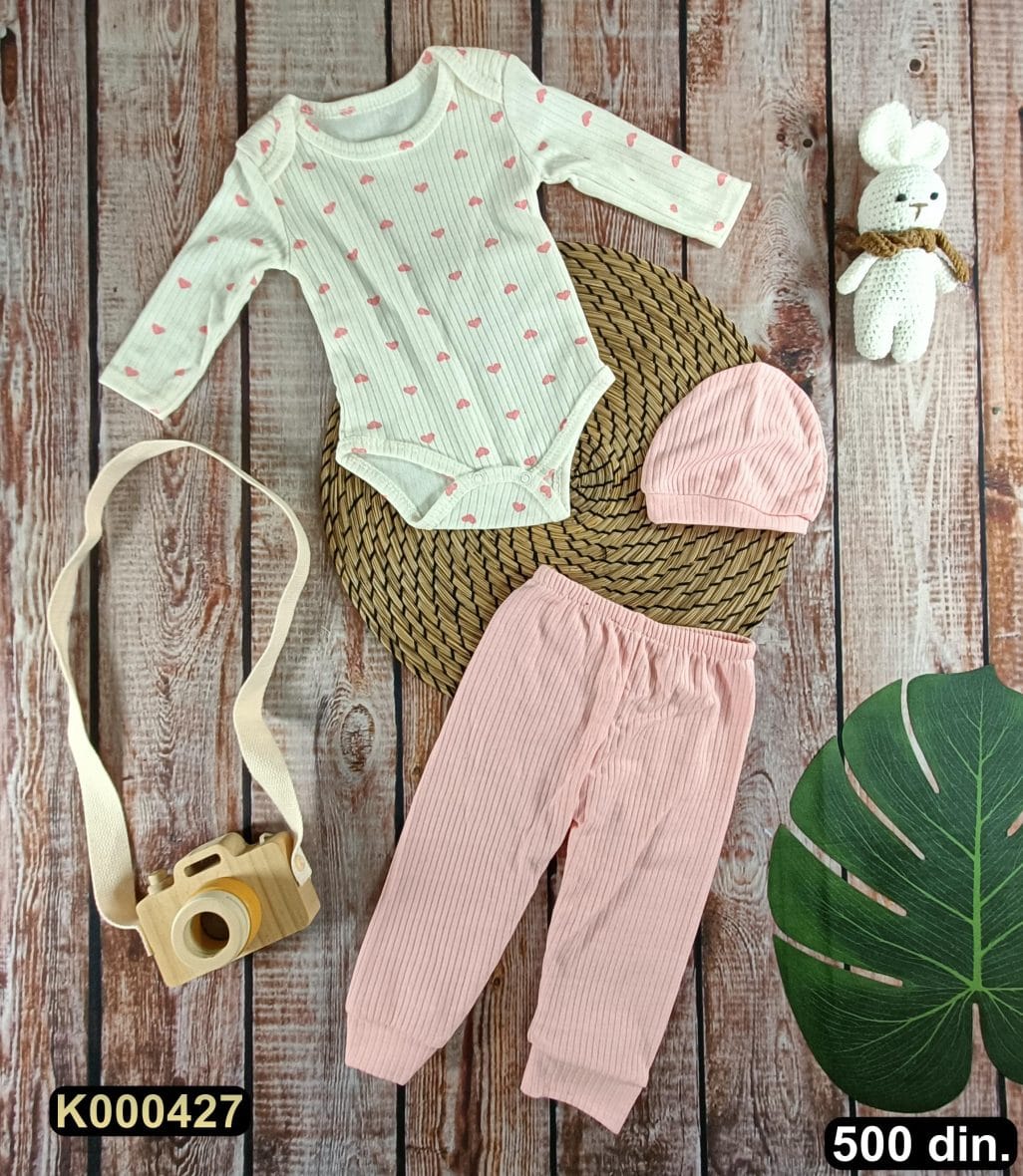 Pamučni komplet iz 3 dela (62-74)