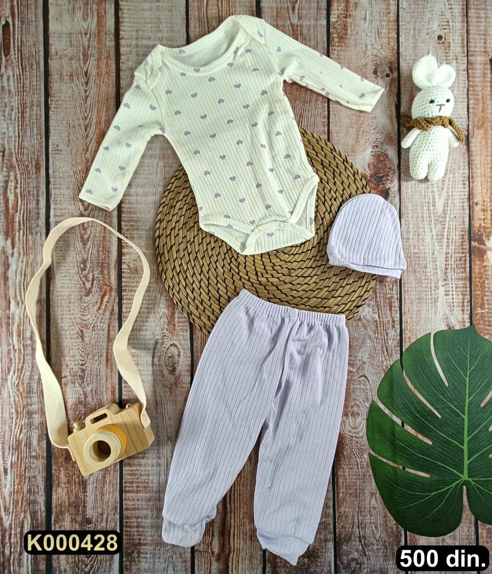 Pamučni komplet iz 3 dela (62-74)