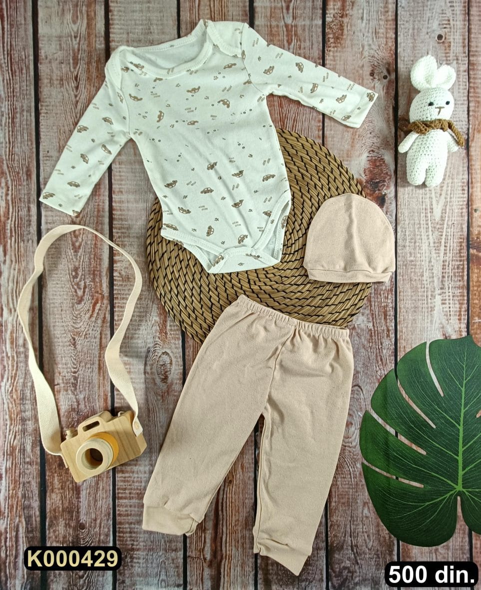 Pamučni komplet iz 3 dela (62-74)