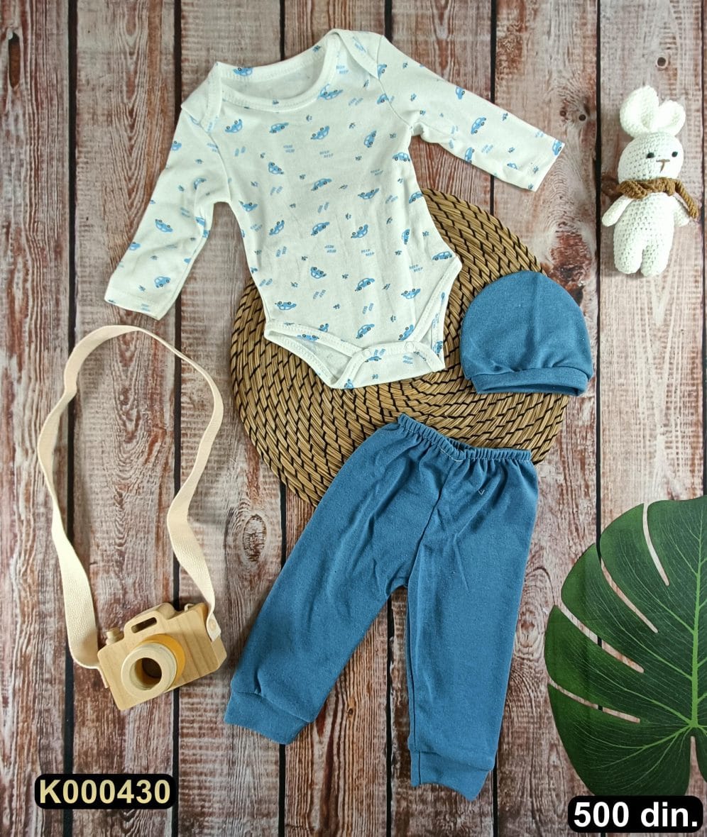 Pamučni komplet iz 3 dela (62-74)