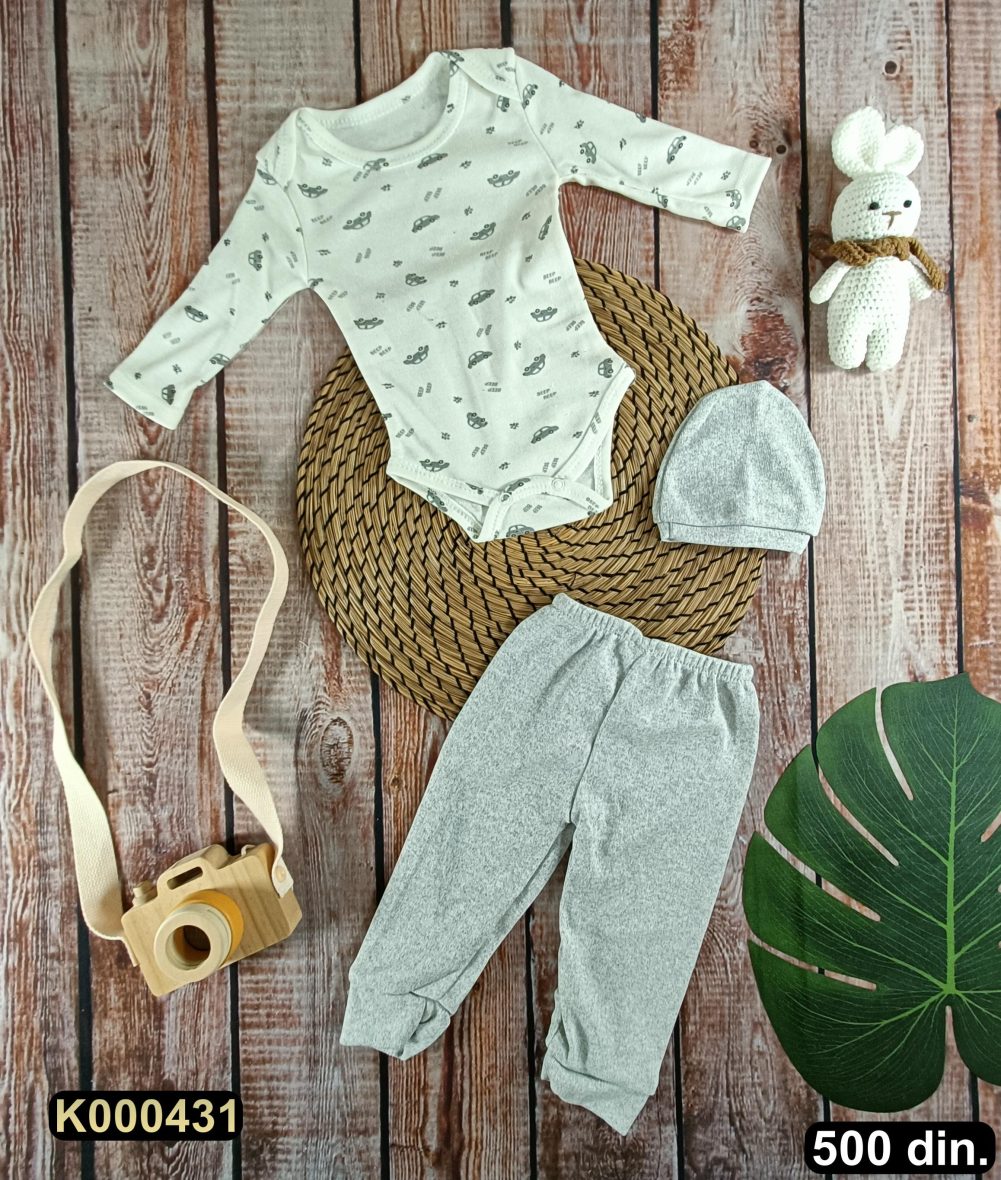 Pamučni komplet iz 3 dela (62-74)