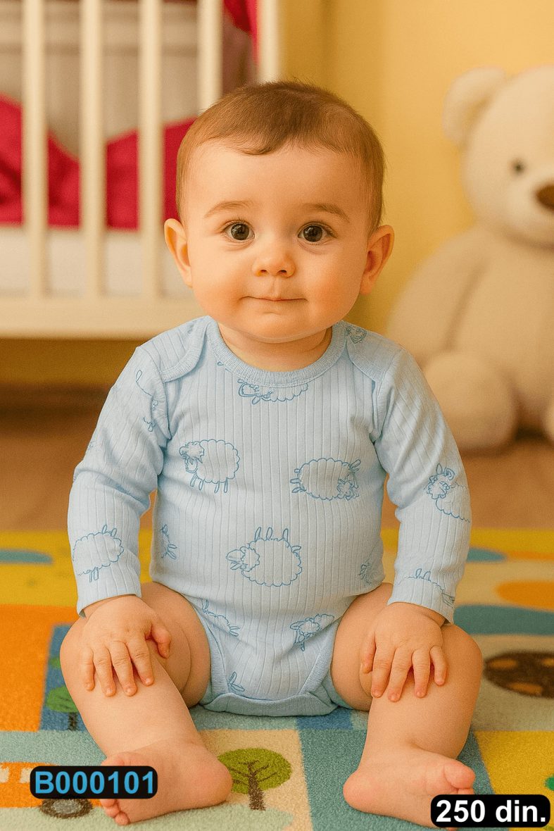 Pamučni bodić sa dugim rukavima