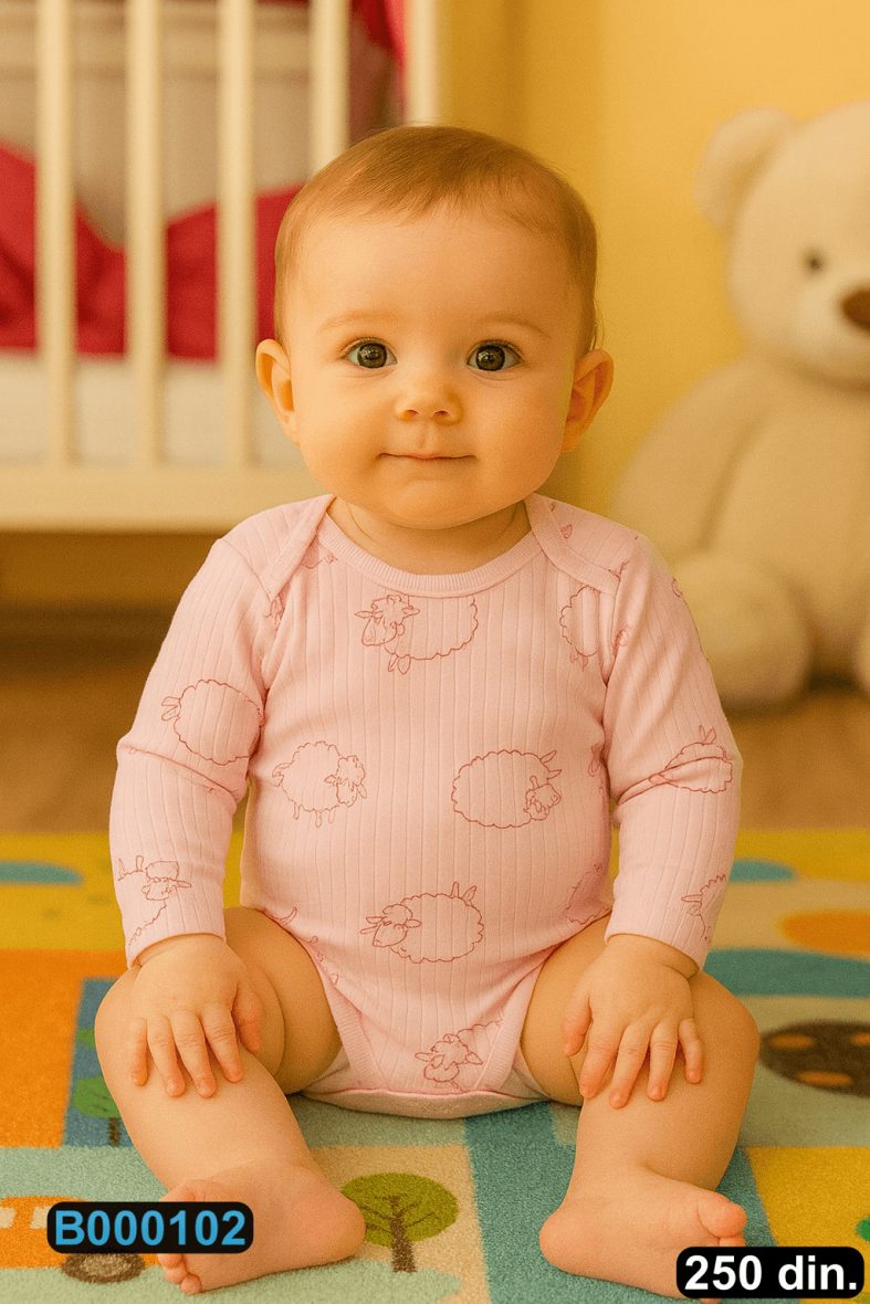 Pamučni bodić sa dugim rukavima