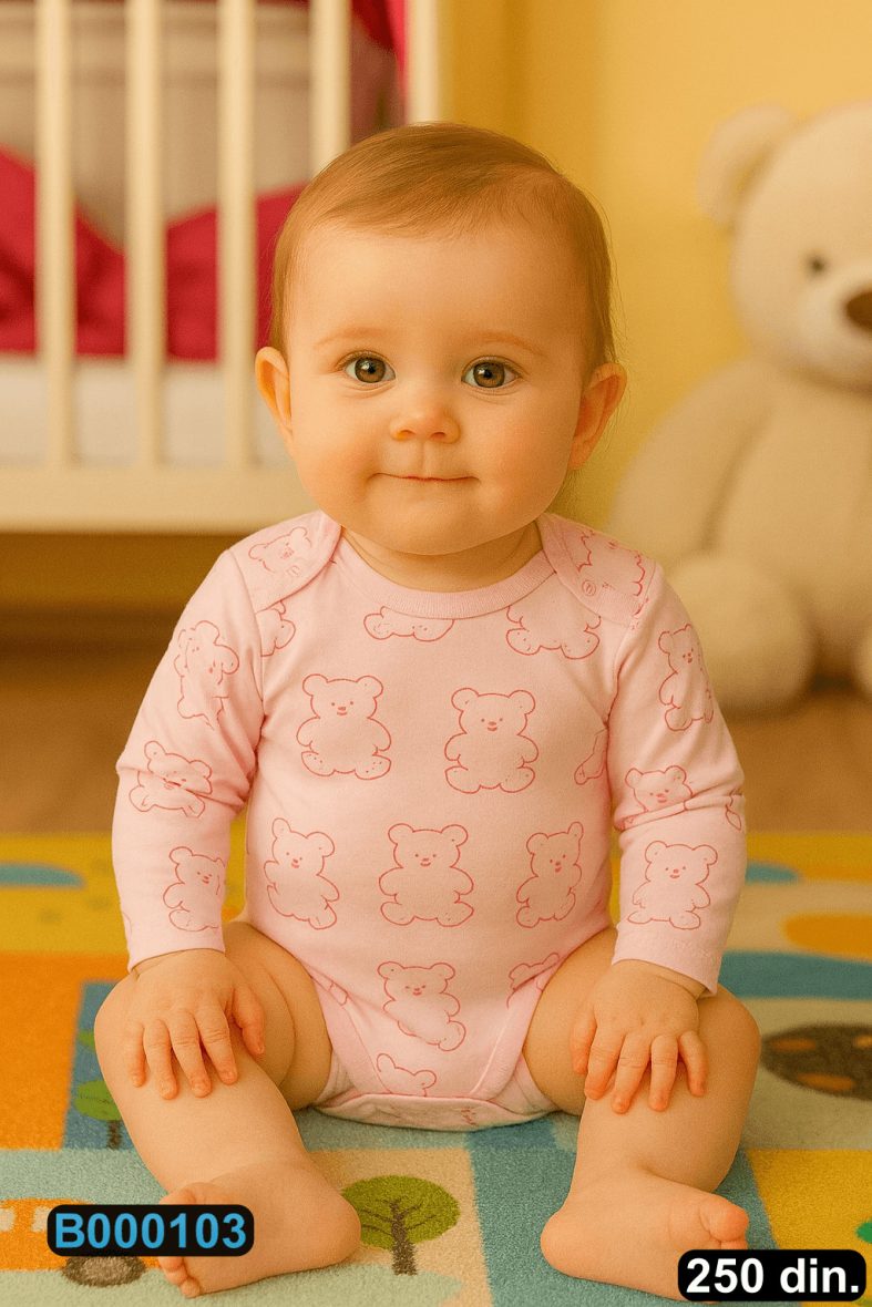 Pamučni bodić sa dugim rukavima