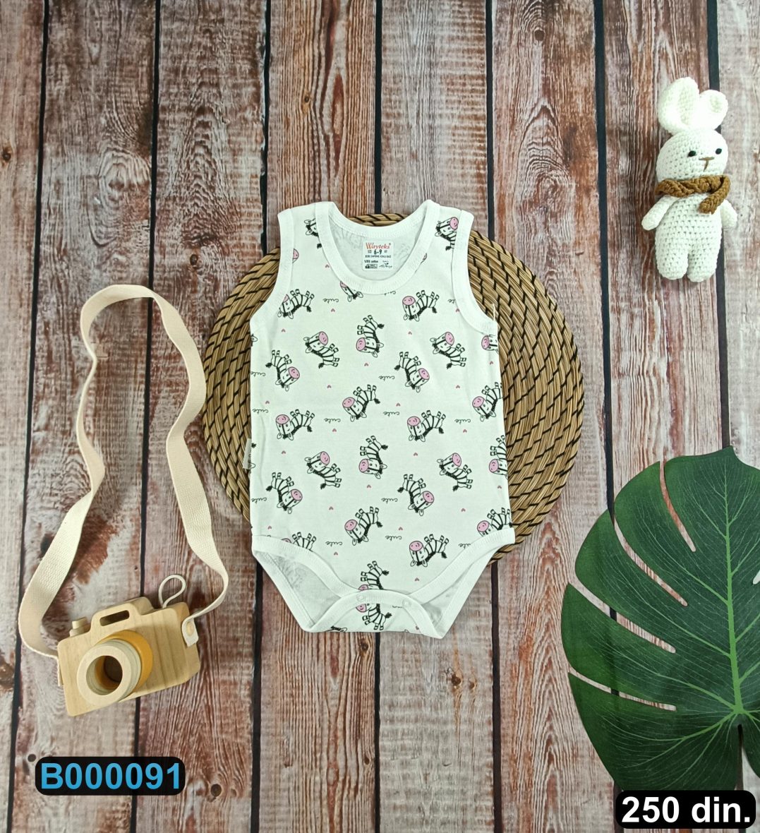 Pamučni bodi bez rukava (62-98)