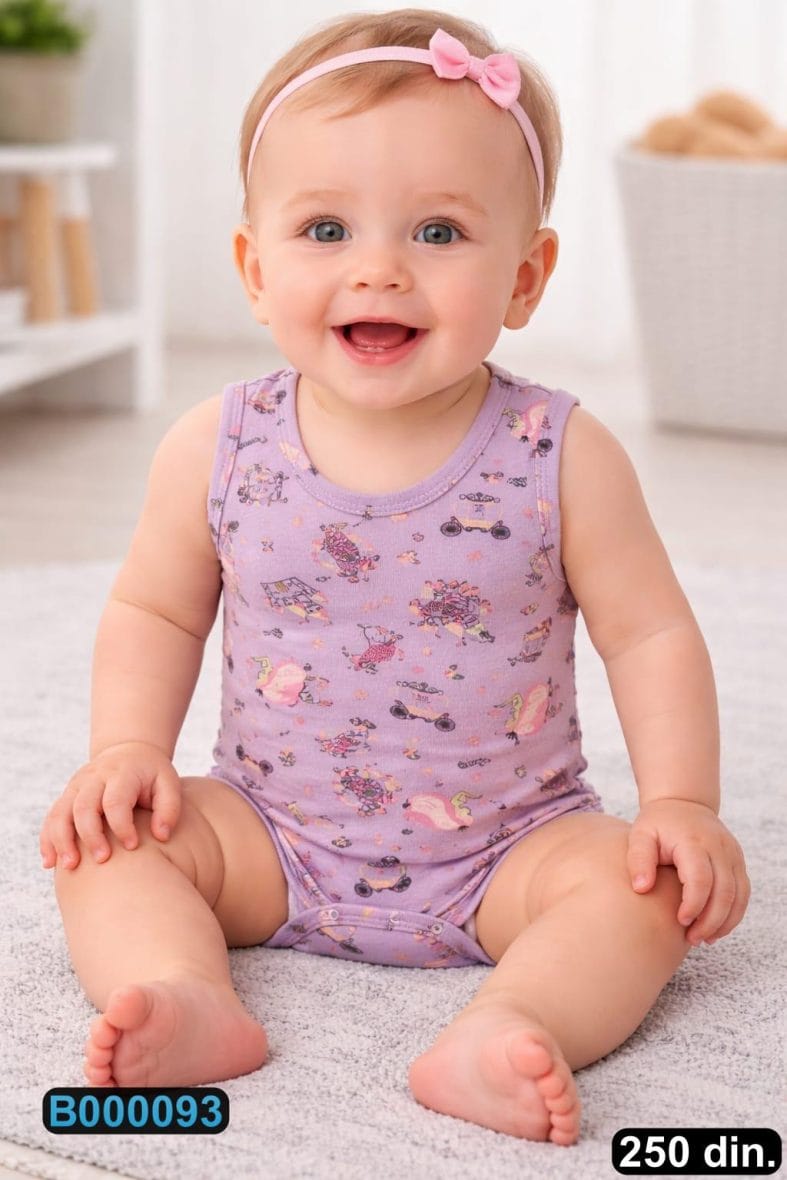 Pamučni bodi bez rukava (62-98)