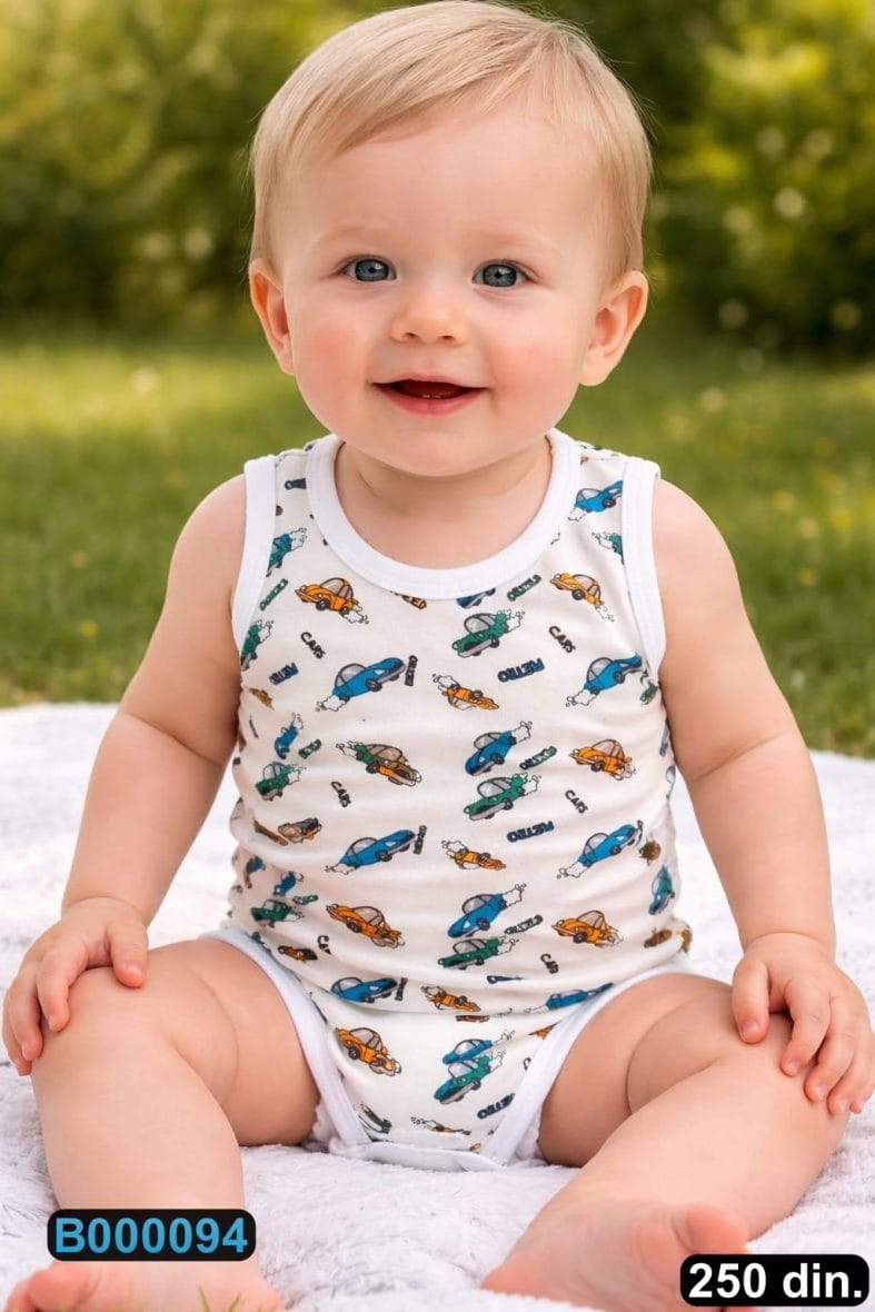 Pamučni bodi bez rukava (62-98)