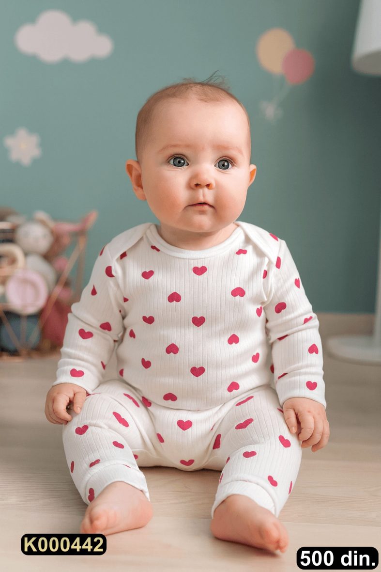 Pamučni komplet – bodi i pantalonice (62-74)