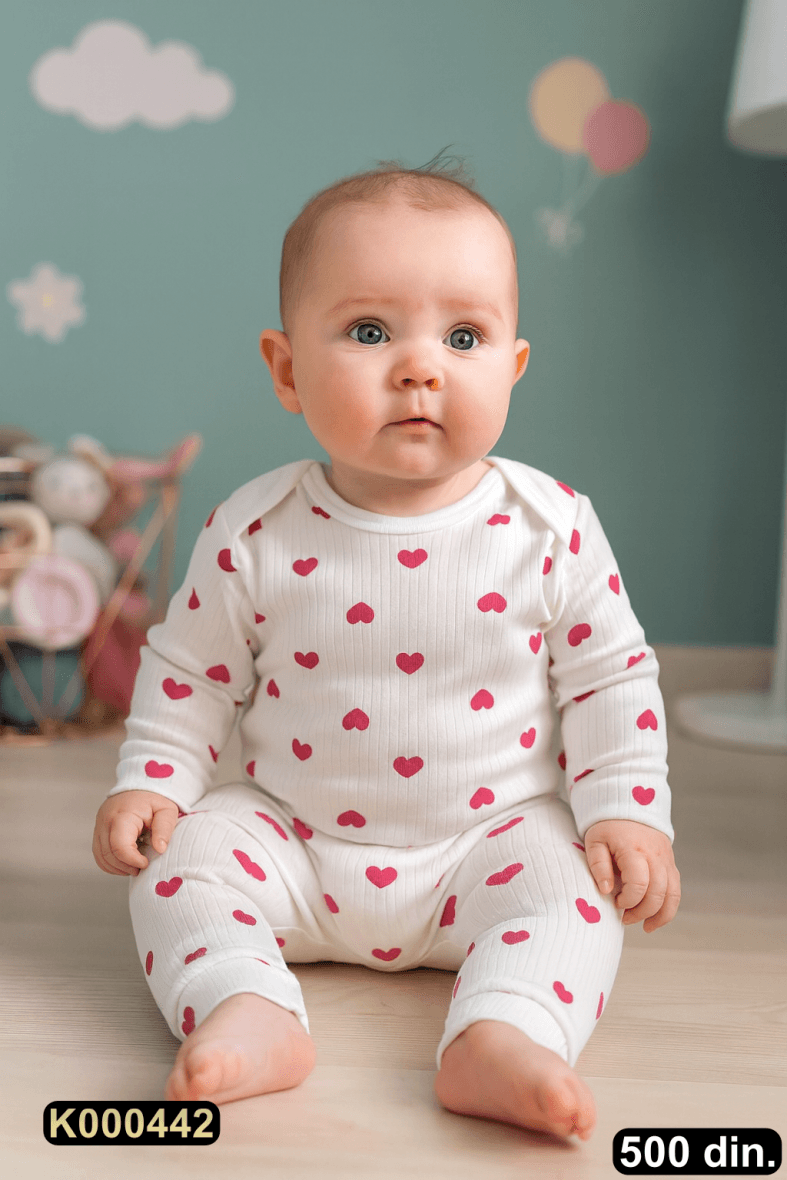 Pamučni komplet – bodi i pantalonice (62-74)