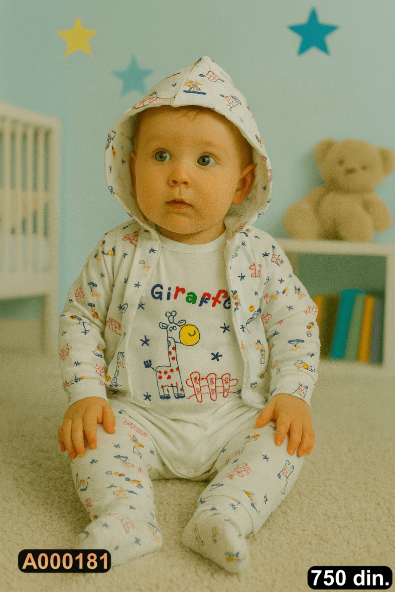 Trodelni komplet sa bodićem bez rukava (62-74)