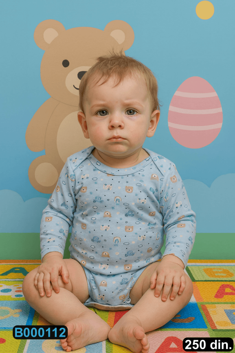 Pamučni bodić sa dugim rukavima (56-104)