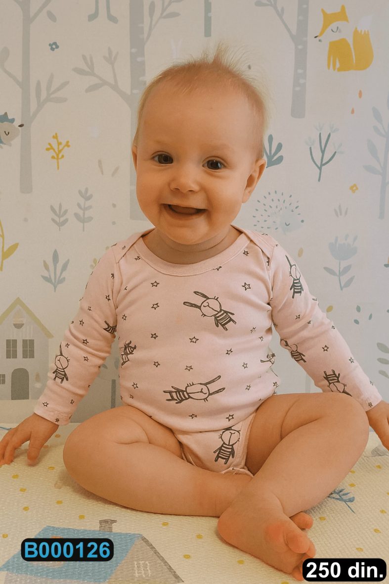 Pamučni bodić sa dugim rukavima