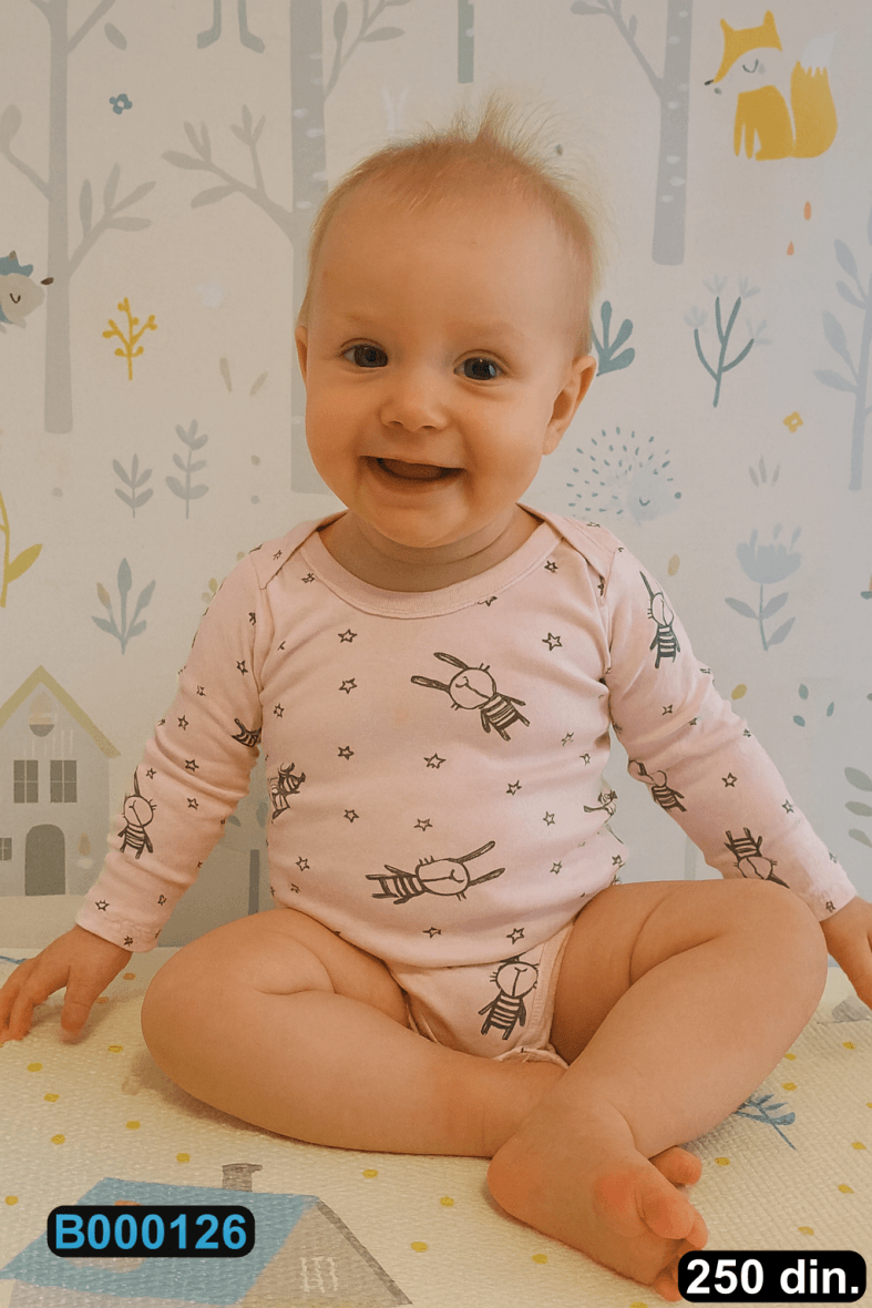 Pamučni bodić sa dugim rukavima (56-98)