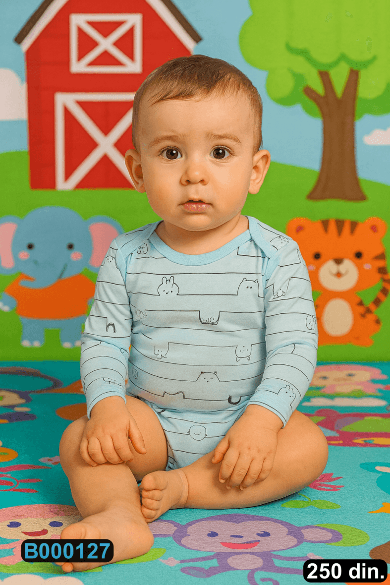 Pamučni bodić sa dugim rukavima (56-98)