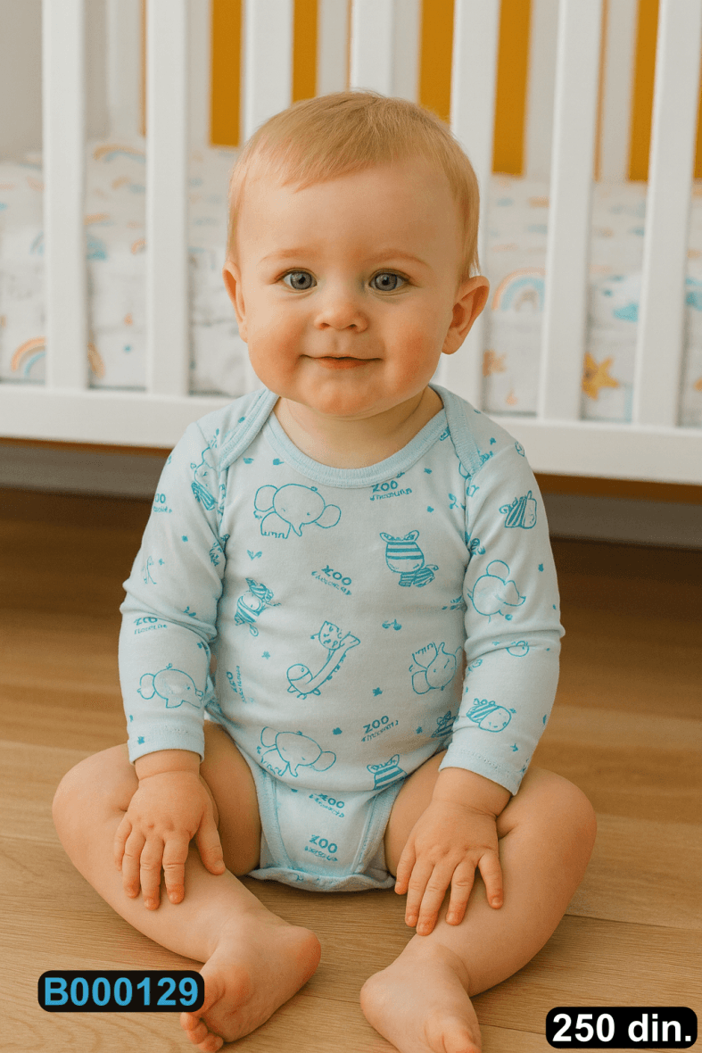 Pamučni bodić sa dugim rukavima (56-98)