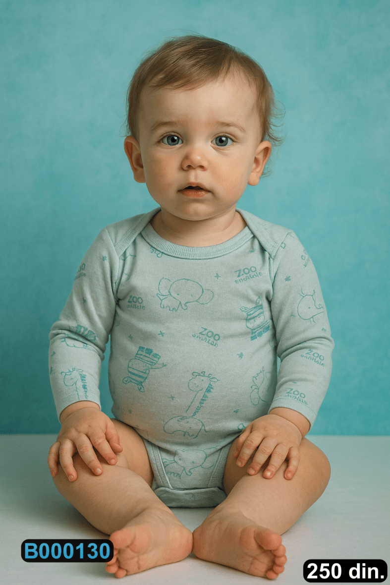 Pamučni bodić sa dugim rukavima (56-98)