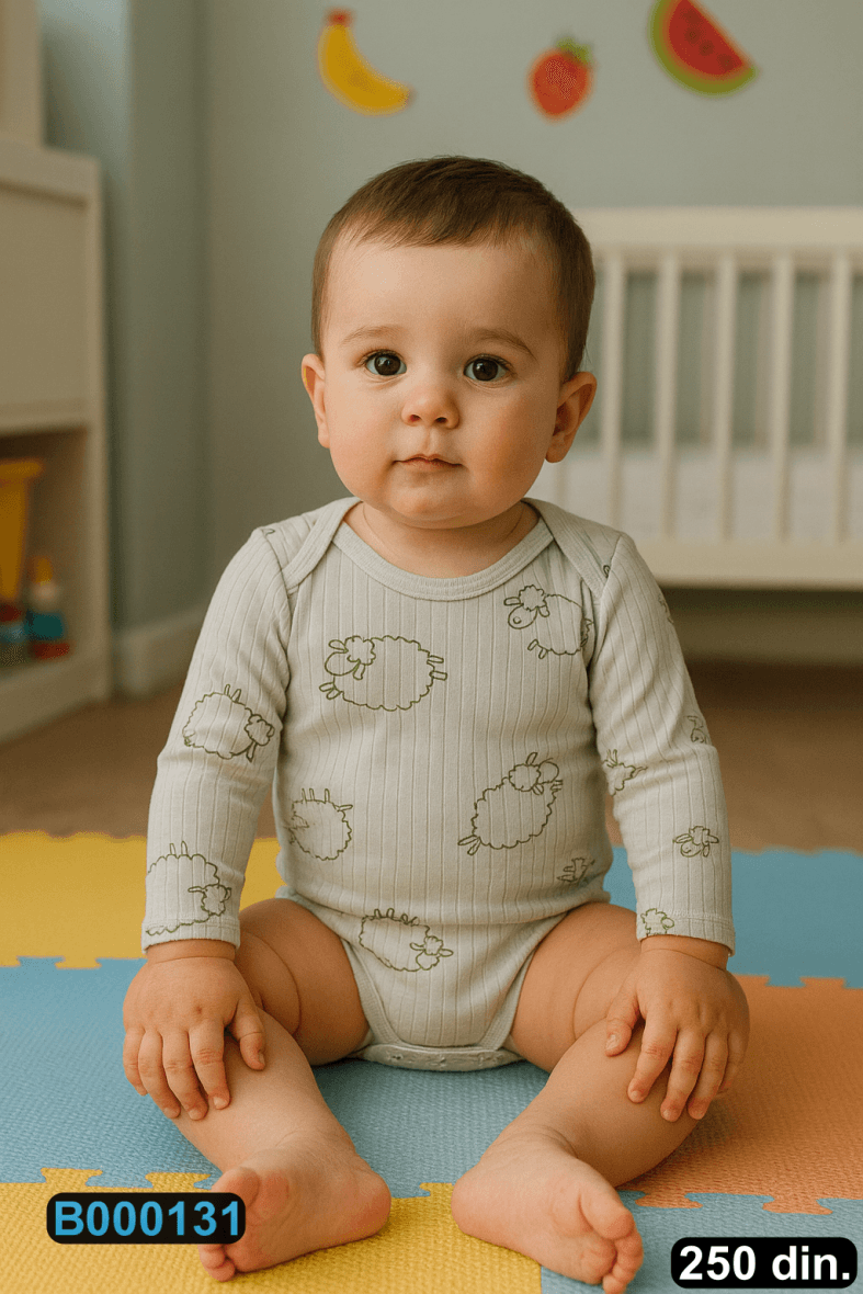 Pamučni bodić sa dugim rukavima (56-98)