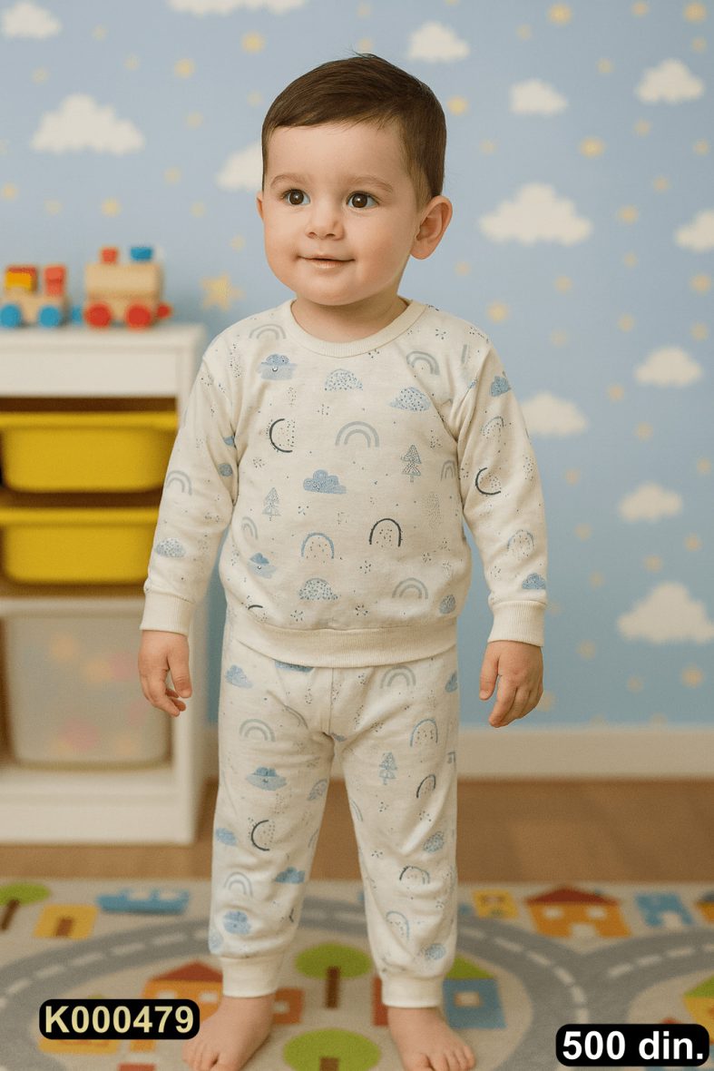 Pamučna pidžama iz 2 dela