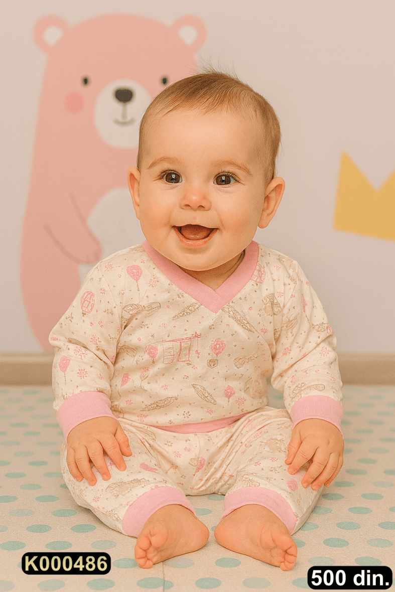 Pamučna pidžama iz 2 dela (62-68)