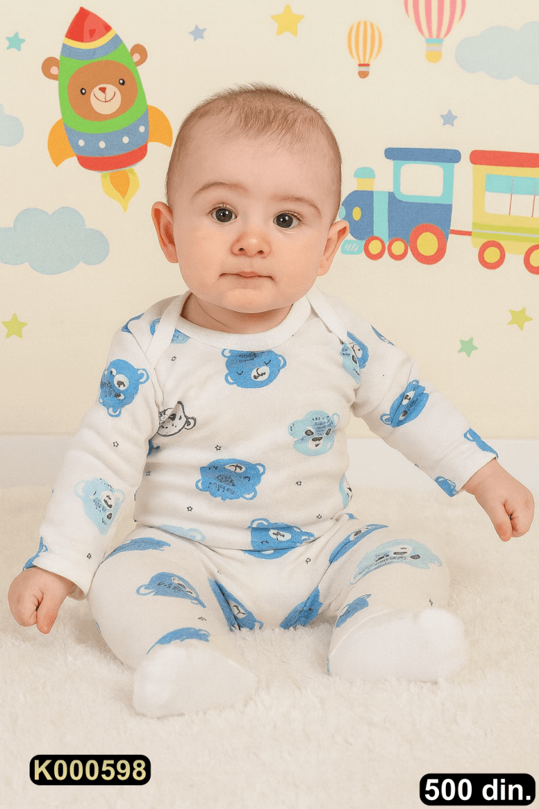 Pamučni komplet iz 2 dela – bodić i pantalonice (62-74)