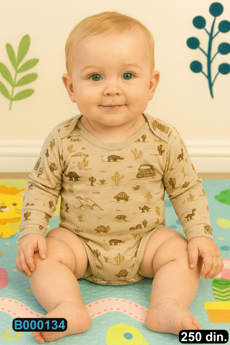 Pamučni bodić sa dugim rukavima (56-104)