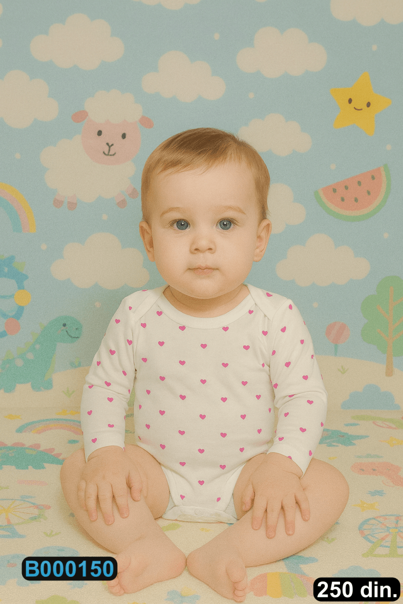 Pamučni bodić sa dugim rukavima (56-98)