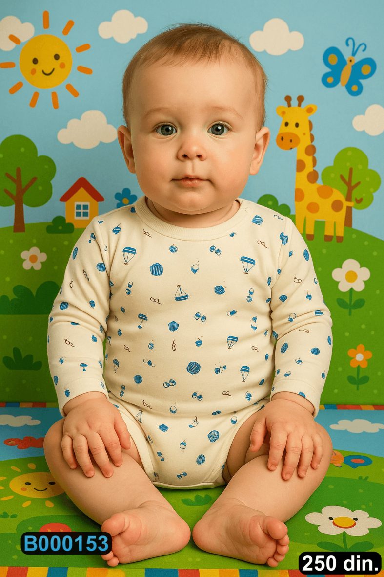Pamučni bodić sa dugim rukavima