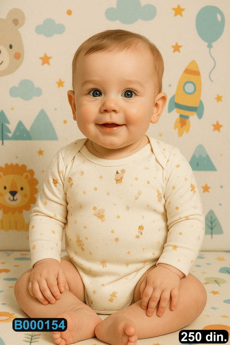 Pamučni bodić sa dugim rukavima