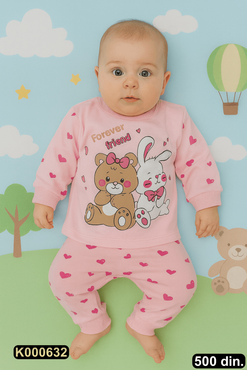 Pamučna pidžama iz 2 dela (62-74)