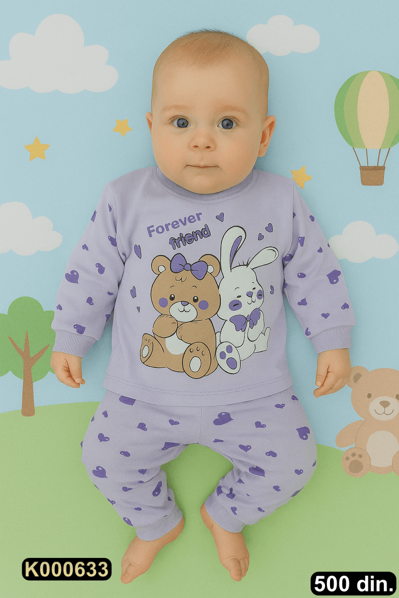 Pamučna pidžama iz 2 dela (62-74)