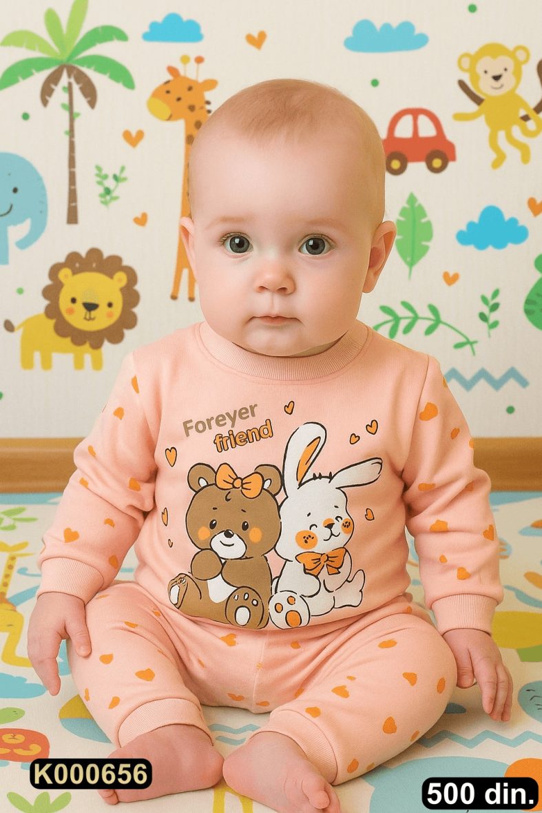 Pamučna pidžama iz 2 dela