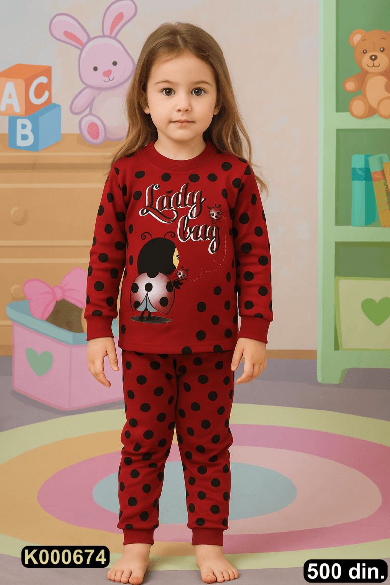 Pamučna pidžama iz 2 dela (104-116)