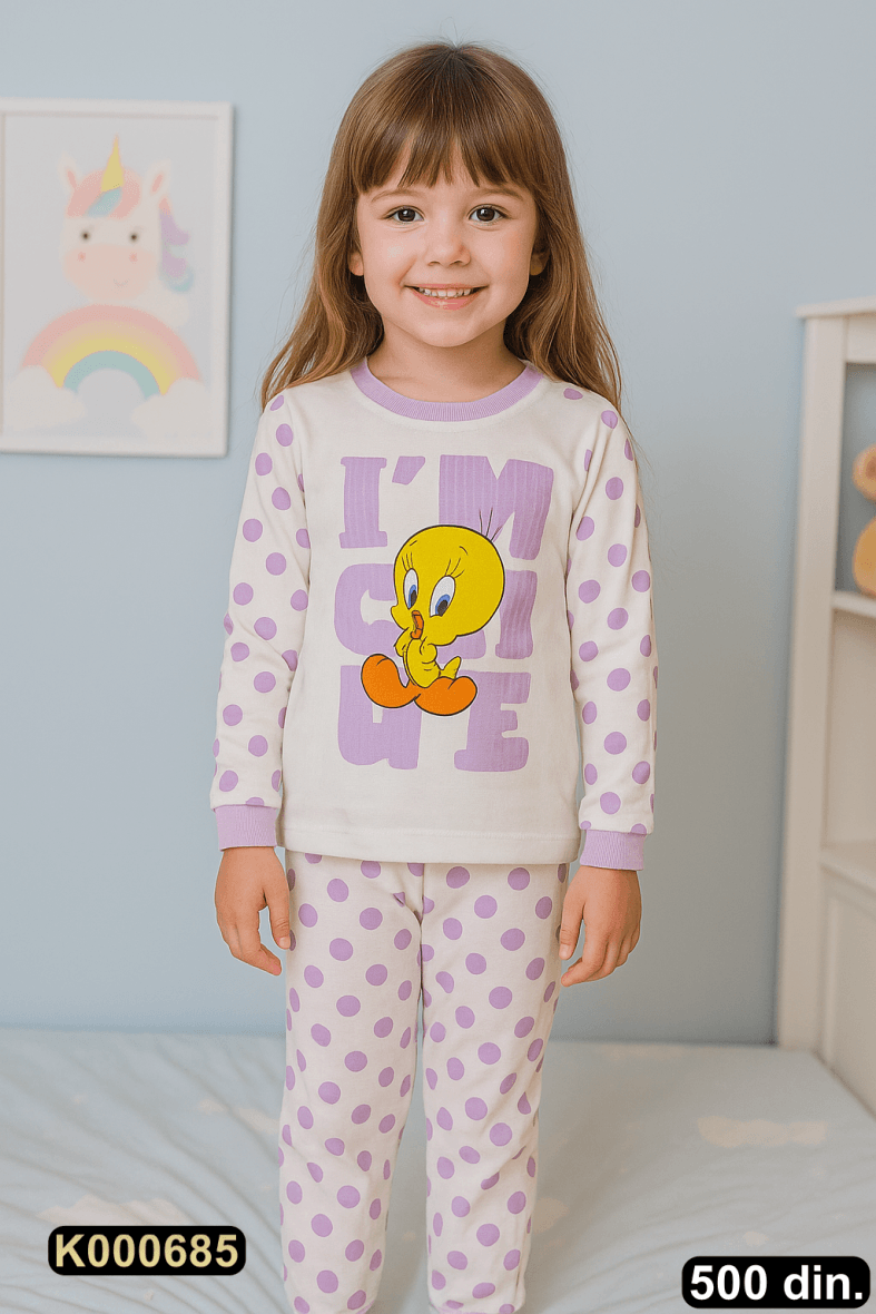 Pamučna pidžama iz 2 dela (104-116)