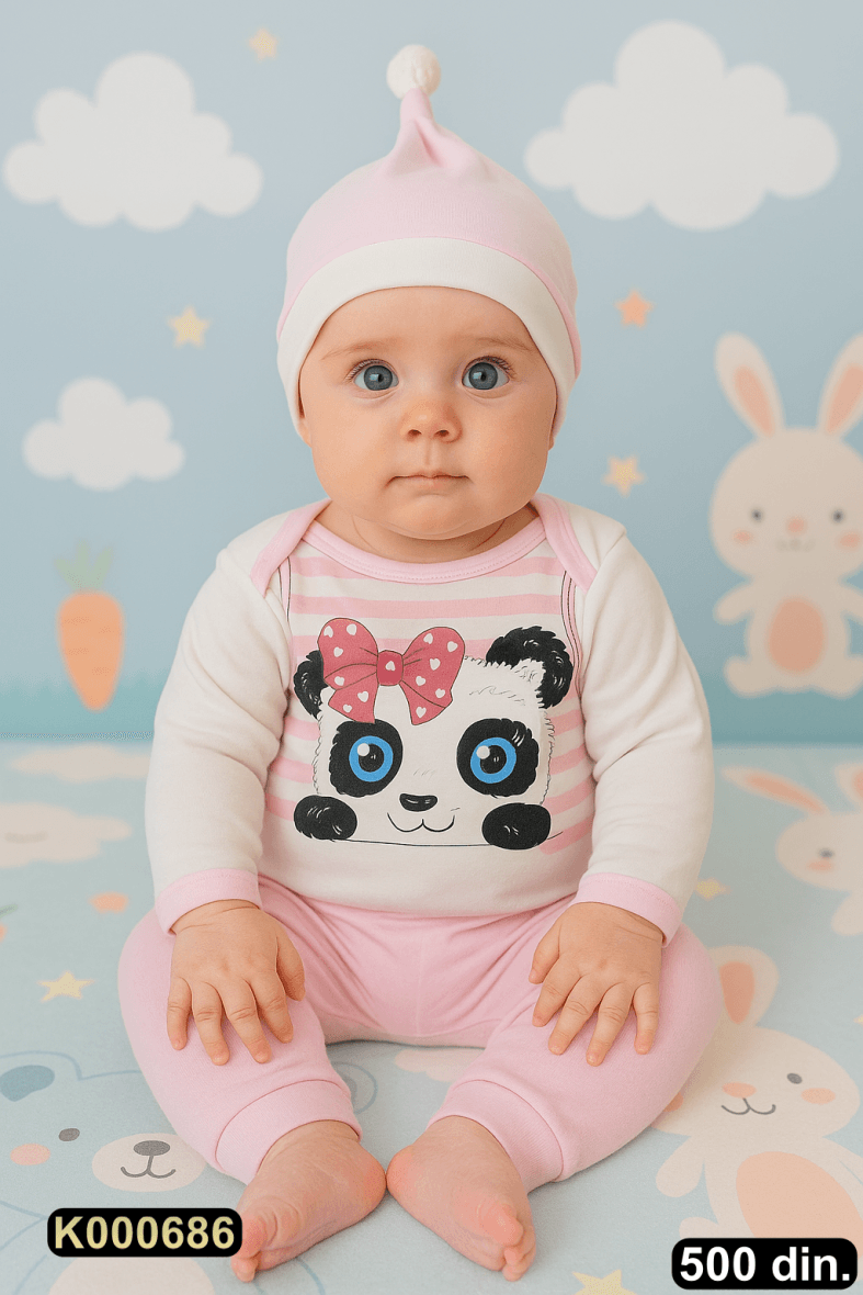 Pamučni komplet iz 3 dela (62-68)