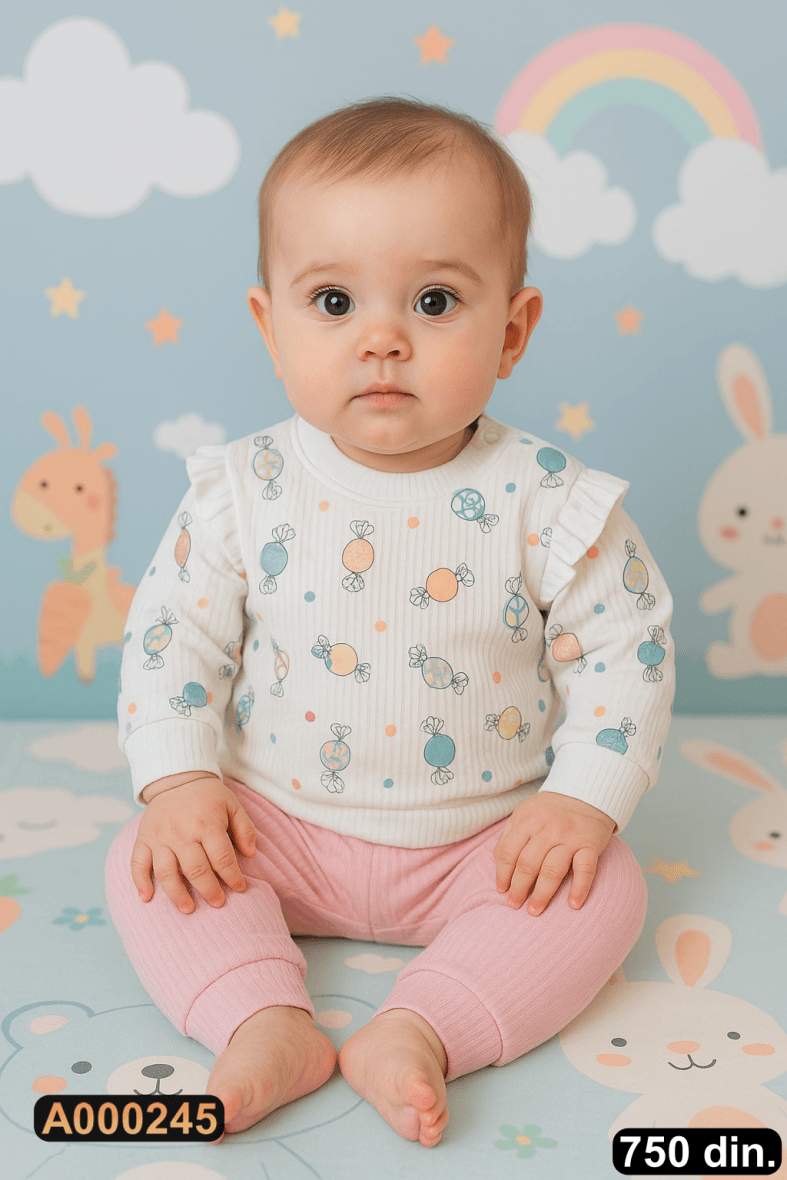 Pamučni komplet iz 2 dela (68-80)