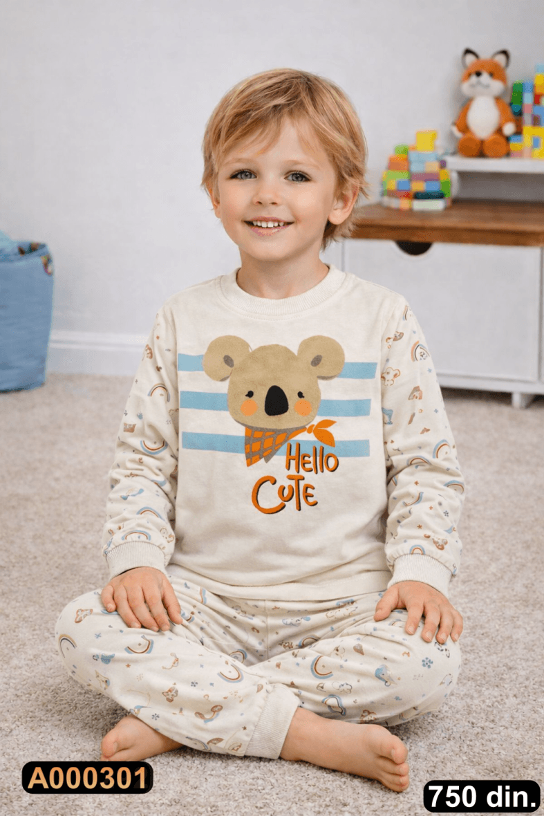 Pamučna pidžama iz 2 dela (104-116)