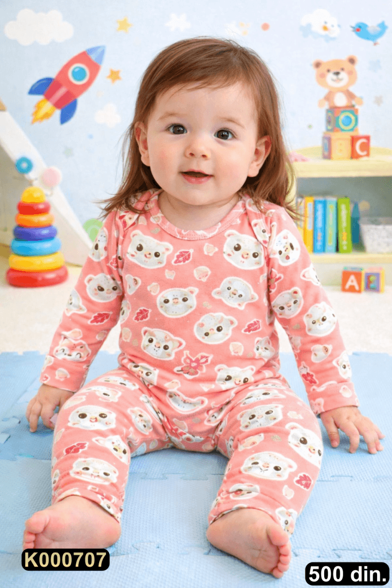 Pamučni komplet iz 2 dela – bodić i pantalonice (62-74)