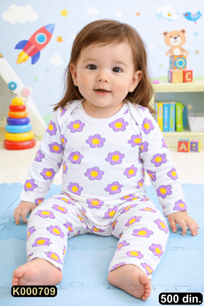 Pamučni komplet iz 2 dela – bodić i pantalonice (62-74)