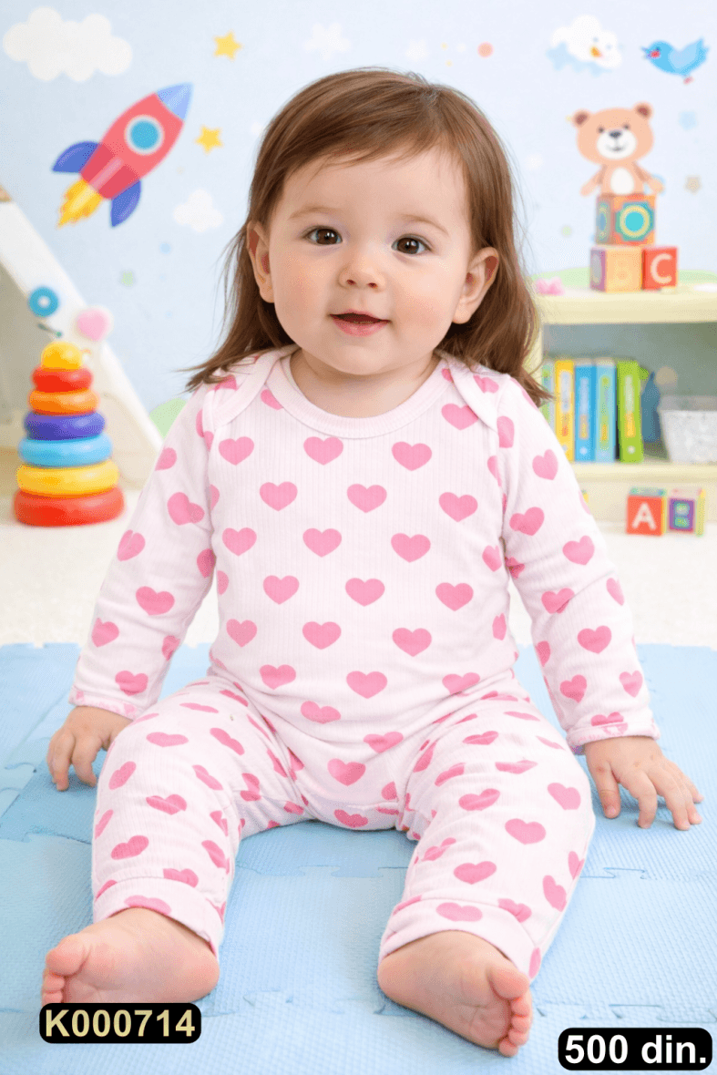 Pamučni komplet iz 2 dela – bodić i pantalonice (62-74)