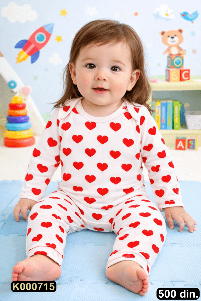 Pamučni komplet iz 2 dela – bodić i pantalonice (62-74)