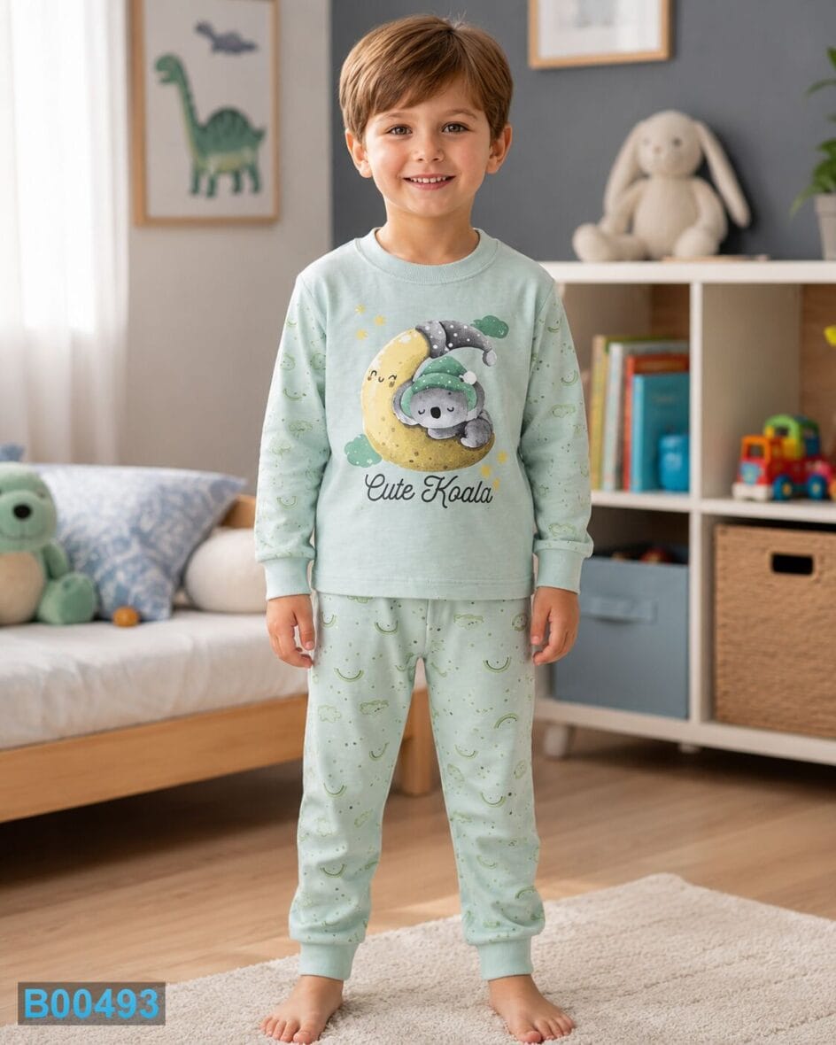 Pamučna pidžama za dečake sa koalom Cute Koala – mint zelena