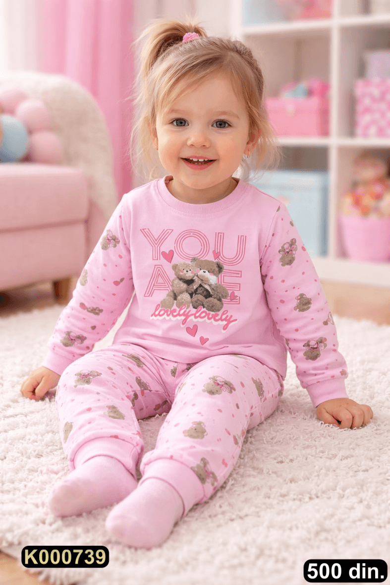 Pamučna pidžama iz 2 dela (80-98)