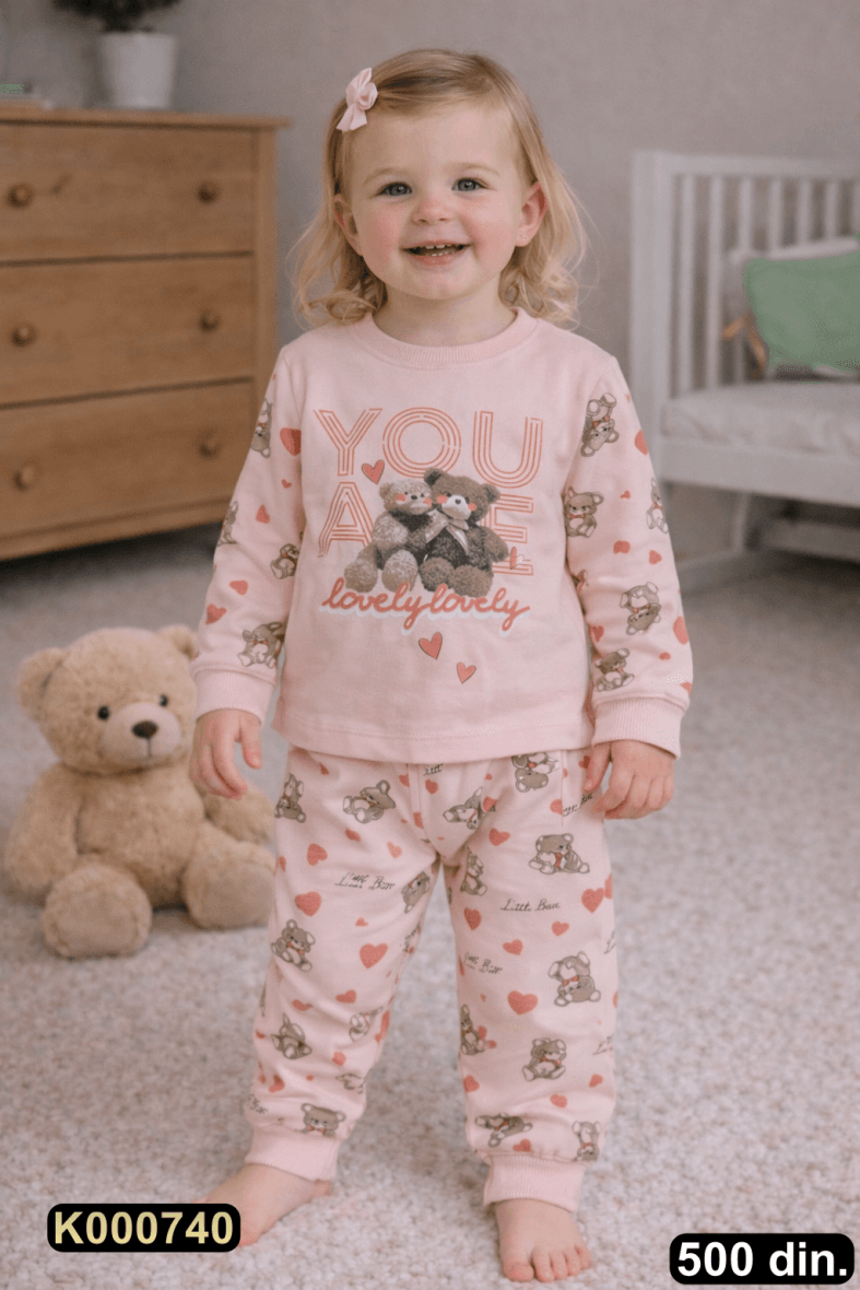 Pamučna pidžama iz 2 dela (80-98)