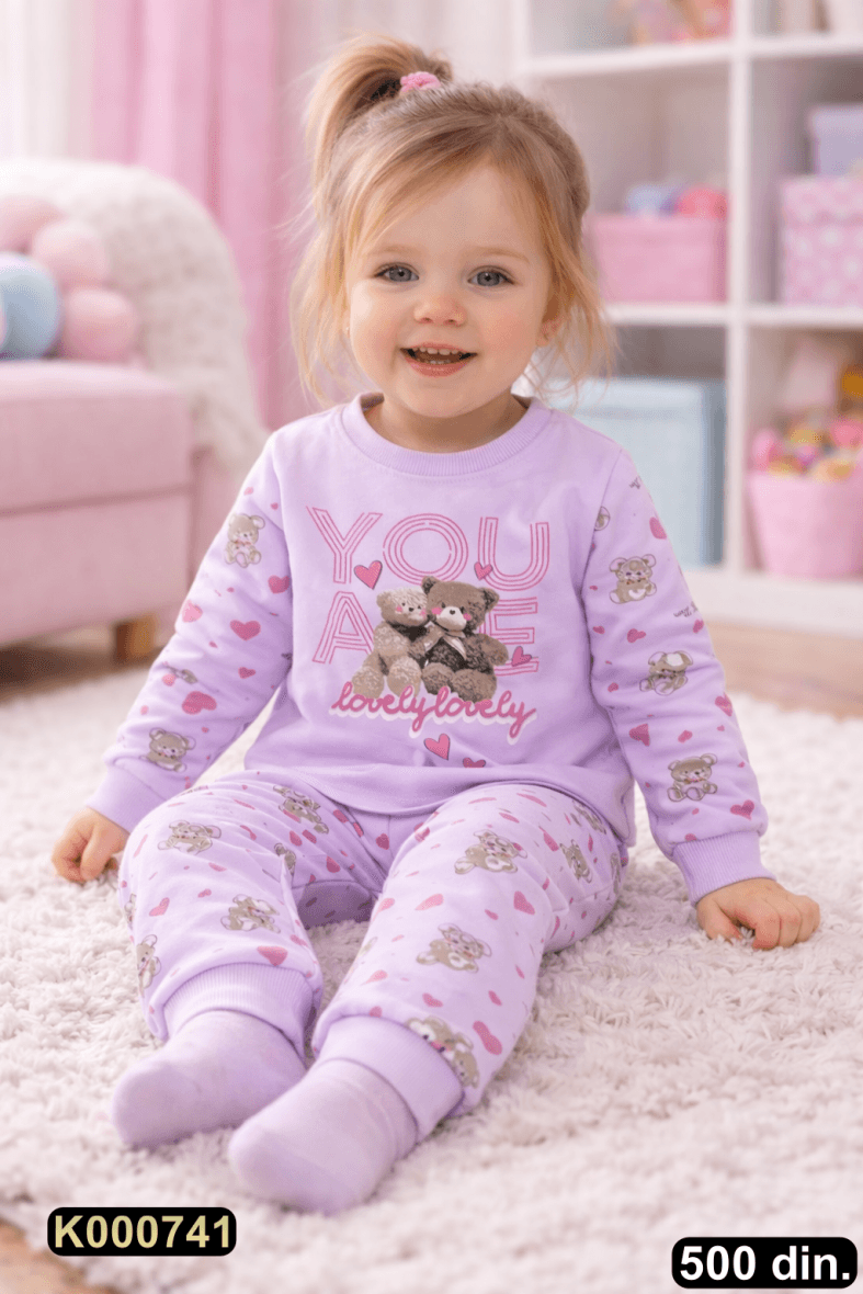 Pamučna pidžama iz 2 dela (80-98)