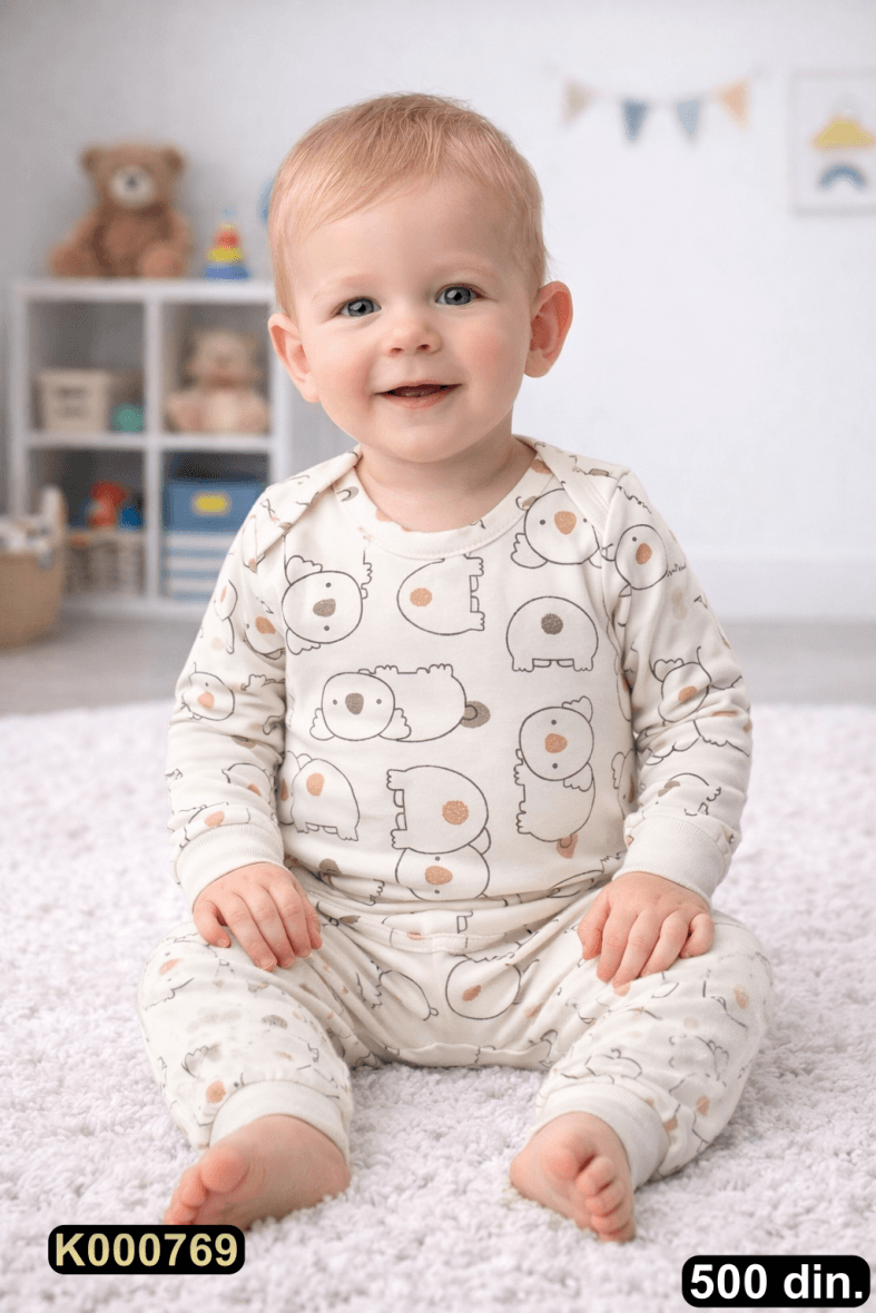 Pamučni komplet iz 2 dela – bodić i pantalonice (62-74)