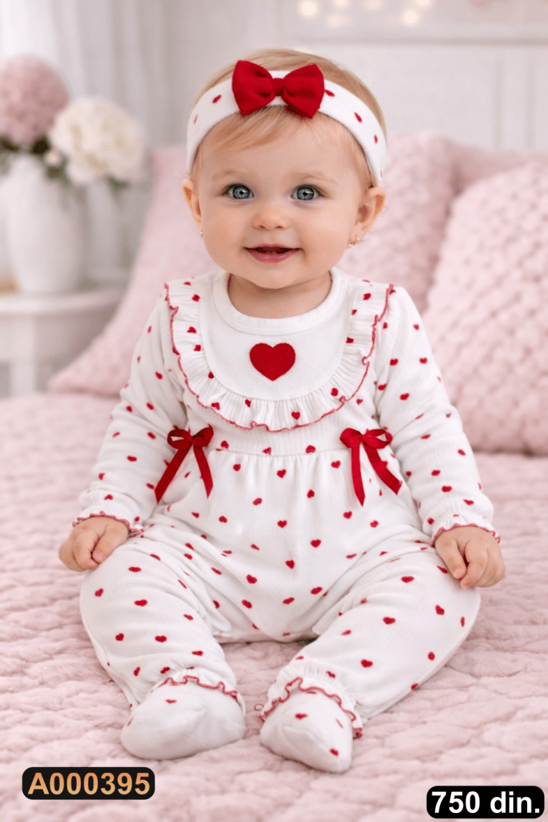 Pamučna zekica sa trakicom za kosu (62-74)